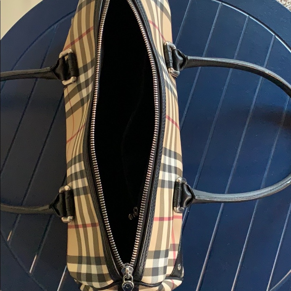 Burberry Beige and Black Plaid Satchel - Picture 3 of 12